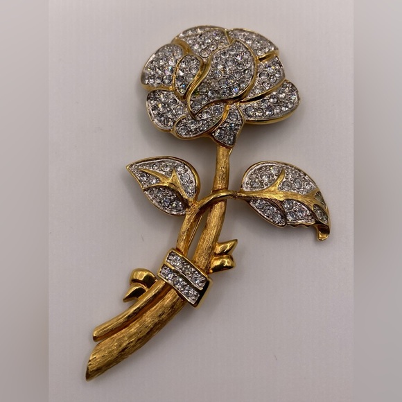 Nolan Miller Rose Brooch 1980s Vintage (Susan Caplan Rediscovered) Gorgeous! - Picture 3 of 7